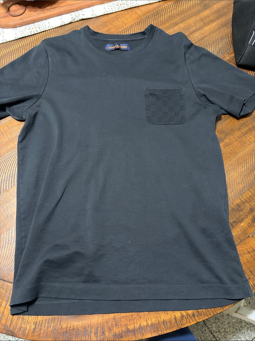 Louis Vuitton Black Short-Sleeve Chest Pocket Tee